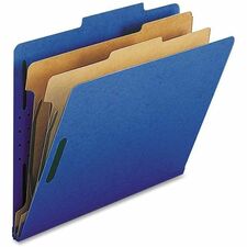Nature Saver Letter Recycled Classification Folder 8 1/2" x 11" - 2" for Folder - 2 Divider(s) - 25 pt. - Dark Blue - 100% Recycled - 10 / Box