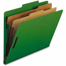 Nature Saver Letter Recycled Classification Folder 8 1/2" x 11" - 2" for Folder - 2 Divider(s) - 25 pt. - Green - 100% Recycled - 10 / Box