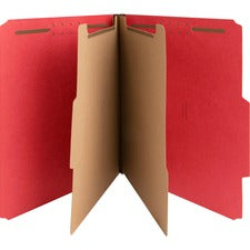 Nature Saver Letter Recycled Classification Folder 8 1/2" x 11" - 2" for Folder - 2 Divider(s) - 25 pt. - Red - 100% Recycled - 10 / Box