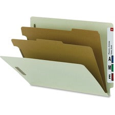 Nature Saver Letter Recycled Classification Folder 8 1/2" x 11" - 2 Fastener(s) - 2" for Folder - 2 Divider(s) - 25 pt. - Gray - 100% Recycled - 10 / Box