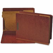 Nature Saver Letter Recycled Classification Folder 8 1/2" x 11" - 2 Fastener(s) - 2" for Folder - End Tab Location - 2 Divider(s) - 25 pt. - Red - 100% Recycled - 10 / Box