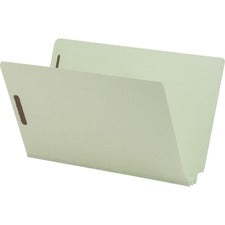 Nature Saver Legal Recycled End Tab File Folder 8 1/2" x 14" - 2" Expansion - 2" for Folder - 25 pt. - Pressboard - Gray/Green - Tyvek Gusset - 100% Recycled - 25 / Box