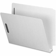 Nature Saver Letter Recycled End Tab File Folder 8 1/2" x 11" - 2" Expansion - 25 pt. - Pressboard - Gray/Green - Tyvek Gusset - 100% Recycled - 25 / Box