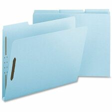 Nature Saver Letter Recycled Fastener Folder 8 1/2" x 11" - 1" Expansion - 2 Fastener(s) - 2" for Folder - Pressboard, Tyvek - Light Blue - 100% Recycled - 25 / Box