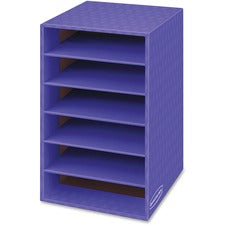 Bankers Box 6-Compartment Shelf Organizer 6 Compartment(s) - Compartment Size : 2.63" x 11" x 13" - 18" Height x 11.88" Width x 13.25" Depth - Desktop - Sturdy - 60% Recycled - Purple - Corrugated Paper - 1 Each