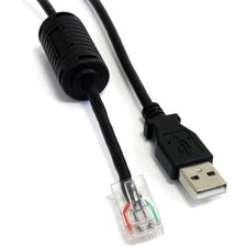 StarTech.com 6 ft Smart UPS Replacement USB Cable AP9827 6 ft RJ-45/USB Data Transfer Cable for Computer, Server, Workstation, UPS - First End: 1 x 4-pin USB Type A - Male - Second End: 1 x RJ-45 Network - Male - 28 AWG - Black - 1 Each