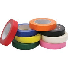 Creativity Street Masking Tape Assortment 60 yd Length x 1" Width - Assorted, Black, Blue, Green, Yellow, Orange, White, Pink - For Decorating, Color Coding - 8 / Set