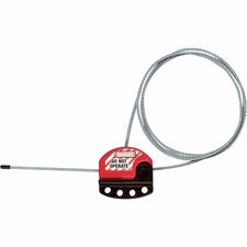 Master Lock Adjustable Cable Lockout 6 ft Dia) Cable - Black, Red - Plastic