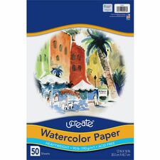 UCreate Watercolor Paper 12" x 18" - 90 lb Basis Weight - Vellum - Sustainable Forestry Initiative (SFI) - Acid-free - White - 50 / Pack