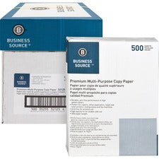 Business Source Premium Multipurpose Copy Paper - White 92 Brightness - Letter - 8 1/2" x 11" - 20 lb Basis Weight - Acid-free - White - 2500 Sheets - 500 Sheets per Ream - 5 / Carton