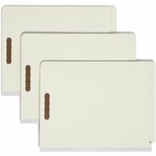 Smead Letter Recycled Classification Folder 8 1/2" x 11" - 2" Expansion - 2 x 2K Fastener(s) - End Tab Location - 2 Divider(s) - 25 pt. - Pressboard - Gray/Green - Tear Resistant - 100% Recycled - 10 / Box