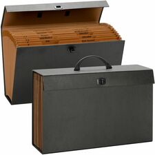 Smead Legal Recycled Expanding File 8 1/2" x 14" - 19 Pocket(s) - Black - 30% Recycled - 1 Each