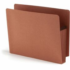 Smead Straight Tab Cut Letter Recycled File Pocket 8 1/2" x 11" - 3 1/2" Expansion - 2 Plys - Redrope - Tear Resistant Gusset - 100% Recycled - 25 / Box