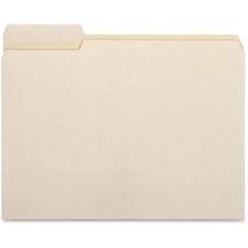 Business Source 1/3 Tab Cut Letter Recycled Top Tab File Folder 8 1/2" x 11" - 3/4" Expansion - Top Tab Location - Left Tab Position - 11 pt. - 1 Plys - Manila - 10% Recycled - 100 / Box