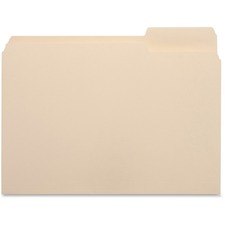 Business Source 1/3 Tab Cut Letter Recycled Top Tab File Folder 8 1/2" x 11" - 3/4" Expansion - Top Tab Location - Right Tab Position - 11 pt. - 1 Plys - Manila - 10% Recycled - 100 / Box