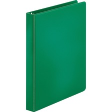 Business Source Basic Round Ring Binder 1" Binder Capacity - Letter - 8 1/2" x 11" Sheet Size - 225 Sheet Capacity - 3 Ring(s) - Fastener(s): Round Ring - Chipboard, Polypropylene - Green - Open and Closed Triggers, Sturdy, Exposed Rivet - 1 Each