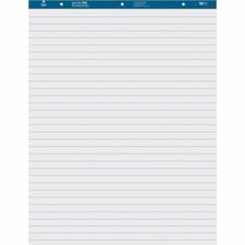Business Source Standard Ruled Easel Pad 50 Sheets - 15 lb Basis Weight - 27" x 34" Sheet Size - White Paper - Perforated - 2 / Carton