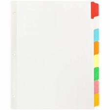 Business Source Laminated Write-On Tab Indexes 8 Write-on Tab(s) - 8 Tab(s)/Set - 11" Tab Height x 8.50" Tab Width - 3 Hole Punched - Self-adhesive, Removable - Multicolor Mylar Tab(s) - 100% Recycled - Laminated Tab, Reinforced Edges, Punched, Erasable -