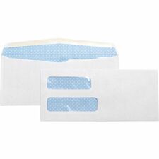 Business Source No. 10 Double-Window Invoice Envelopes Double Window - #10 - 9 1/2" Width x 4 1/8" Length - 24 lb - Gummed - White - Wove - 500 / Box
