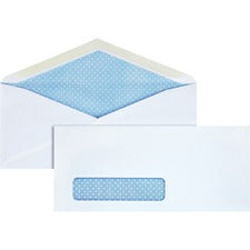 Business Source No. 10 Tinted Diagonal Seam Window Envelopes Security - #10 - 9 1/2" Width x 4 1/8" Length - 24 lb - Gummed - White - Wove - 500 / Box