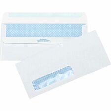 Business Source No.10 Standard Window Invoice Envelopes Single Window - 9 1/2" Width x 4 1/2" Length - 24 lb - Self-sealing - White - Poly - 500 / Box