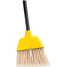Genuine Joe Angle Broom Polyvinyl Chloride (PVC) Bristle - 47" Handle Length - 54.5" Overall Length - Plastic Handle - Yellow - 1 Each