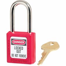 Master Lock Danger Red Safety Padlock 0.25" Shackle Diameter - Red - 1 Each