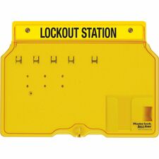 Master Lock Unfilled Padlock Lockout Station with Cover 4 x Padlock - 12.25" Height x 16" Width x 1.75" Depth - Impact Resistant, Heat Resistant, Lockable - Plastic - 1 Each