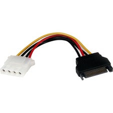 StarTech.com 6in SATA to LP4 Power Cable Adapter For Hard Drive - Black - 6" Cord Length - Serial ATA / LP4 - 1 Each