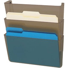 Deflecto EZ Link Unbreakable DocuPocket 7" Height x 13" Width x 4" Depth - Unbreakable - Smoke - Plastic - 3 / Pack