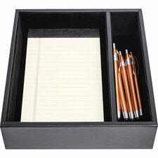 Dacasso Leather Junior Pad Organizer Support 5" x 8" Media - Leather, Velveteen - Black - 1 Each