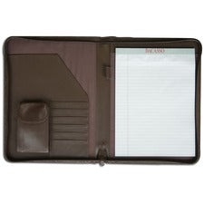 Dacasso Deluxe Letter Portfolio 8 1/2" x 11" - Chocolate Brown - 1 Each