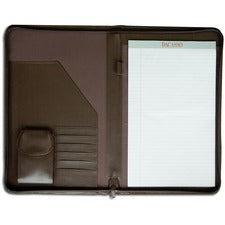 Dacasso Deluxe Legal Portfolio 8 1/2" x 14" - Chocolate Brown - 1 Each