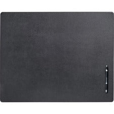 Dacasso Leather Desk Mat Rectangular - 24" Width x 19" Depth - Felt Backing - Top Grain Leather - Black