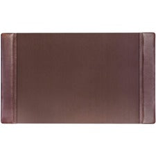 Dacasso Leather Side-Rail Desk Pad Rectangular - 34" Width x 20" Depth - Felt Brown Backing - Top Grain Leather - Chocolate Brown