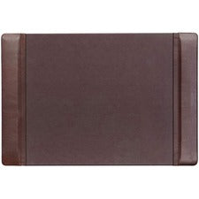 Dacasso Leather Side-Rail Desk Pad Rectangular - 25.5" Width x 17.25000" Depth - Felt Brown Backing - Top Grain Leather - Chocolate Brown
