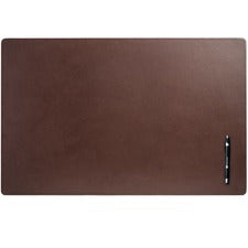 Dacasso Leather Desk Mat Rectangular - 30" Width x 19" Depth - Felt Backing - Leather - Chocolate Brown