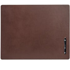 Dacasso Leather Desk Mat Rectangular - 24" Width x 19" Depth - Felt Backing - Leather - Chocolate Brown