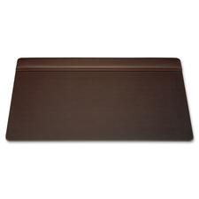 Dacasso Leather Top-Rail Desk Pad Rectangular - 34" Width x 20" Depth - Felt Backing - Top Grain Leather - Chocolate Brown