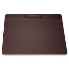 Dacasso Leather Pen Well Conference Pad Rectangular - 17" Width x 14" Depth - Felt Backing - Top Grain Leather - Chocolate Brown