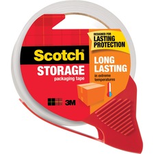 Scotch Long-Lasting Storage/Packaging Tape 38.20 yd Length x 1.88" Width x 2.4 mil Thickness - 3" Core - Clear - Acrylic Backing - Dispenser Included - Handheld Dispenser - Long Lasting - For Moving, Packing, Mailing - 1 Roll