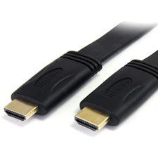 StarTech.com 10 ft High Speed Flat HDMI Digital Video Cable with Ethernet 10 ft HDMI Video Cable for Audio/Video Device, LCD TV, Projector, Plasma, HDTV, DVD Player, Satellite Receiver, A/V Receiver, Gaming Console - First End: 1 x 19-pin HDMI 1.4 Digital