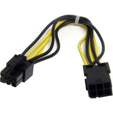 StarTech.com 8in 6 pin PCI Express Power Extension Cable For PCI Express Card - Black - 8" Cord Length - PCI-E / PCI-E - 1 Each
