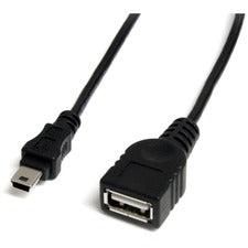 StarTech.com 1 ft Mini USB 2.0 Cable - USB A to Mini B F/M 1 ft USB/USB Mini-B Data Transfer Cable for Camcorder, PDA, Notebook, MP3 Player, Digital Camera - First End: 1 x USB 2.0 Type A - Female - Second End: 1 x 5-pin Mini USB 2.0 Type B - Male - 480 M