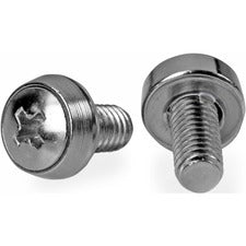 StarTech.com 50 Pkg M6 Mounting Screws for Server Rack Cabinet Rack Screw - Stainless Steel - Silver - 50 / Pack - TAA Compliant
