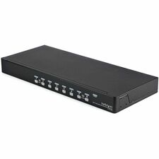 StarTech.com 8 Port 1U Rack Mount USB KVM Switch Kit with OSD and Cables 8 Computer(s) - 1 Local User(s) - 1920 x 1440 - 2 x USB - 9 x VGA - 1U - Rack-mountable - TAA Compliant