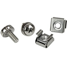 StarTech.com 100 Pkg M5 Mounting Screws and Cage Nuts for Server Rack Cabinet Rack Screw, Cage Nut - Stainless Steel - Silver - 100 / Pack - TAA Compliant