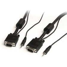 StarTech.com 15 ft Coax High Resolution Monitor VGA Cable with Audio HD15 M/M 15 ft Coaxial A/V Cable for Audio/Video Device, Monitor, Sound Card - First End: 1 x 15-pin HD-15 - Male, 1 x Mini-phone Stereo Audio - Male - Second End: 1 x 15-pin HD-15 - Mal