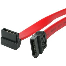 StarTech.com 12in SATA to Right Angle SATA Serial ATA Cable 1 ft SATA Data Transfer Cable for Hard Drive, Motherboard, Computer Case, Server - First End: 7-pin SATA 3.0 - Second End: 7-pin SATA 3.0 - 6 Gbit/s - 26 AWG - Red - 1 Each