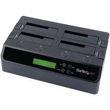 StarTech.com 4 Bay USB 3.0 eSATA to SATA Standalone 1:3 HDD Hard Drive Duplicator Dock Standalone - 1 x Source Drive(s) Supported - 3 x Destination Drive(s) Supported - Serial ATA/600 Drive Interface - USB 3.0 Type B